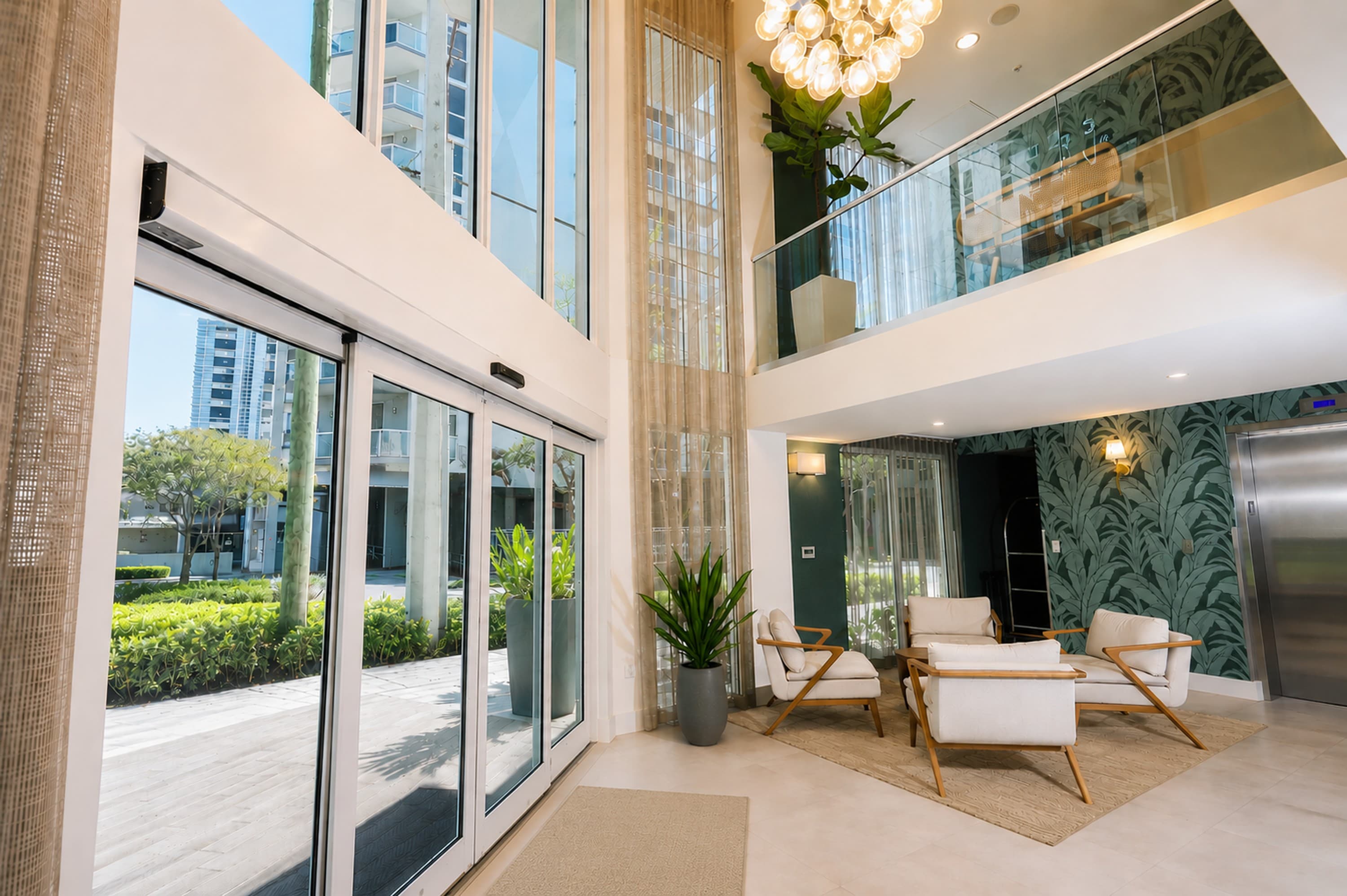 Double-height lobby entrance